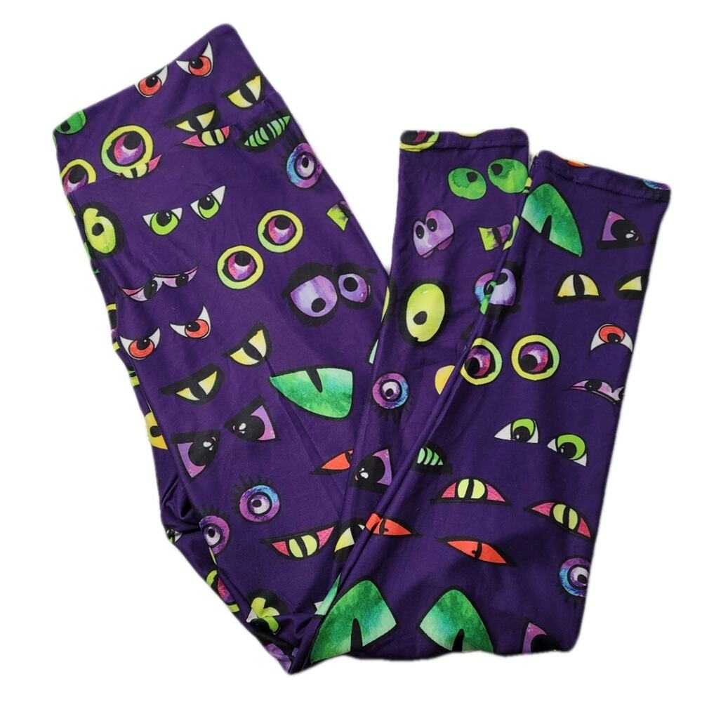 Neon Eyeball Purple Leggings by Dren size Small